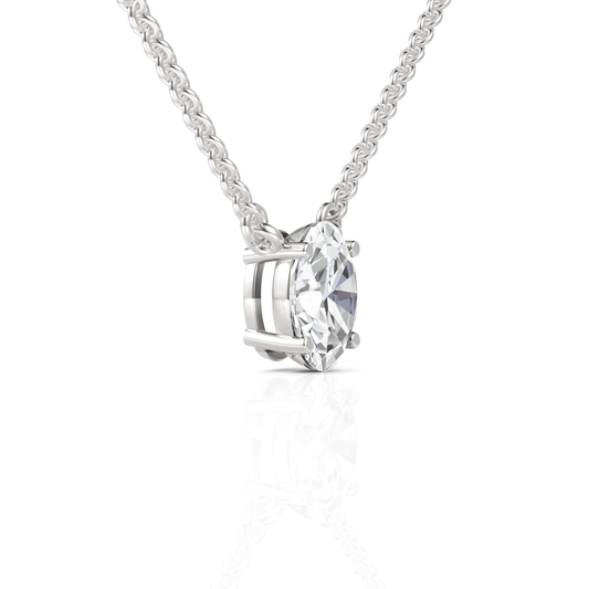 1CT Oval Lab Diamond Solitaire Pendant - Buvea Jewels