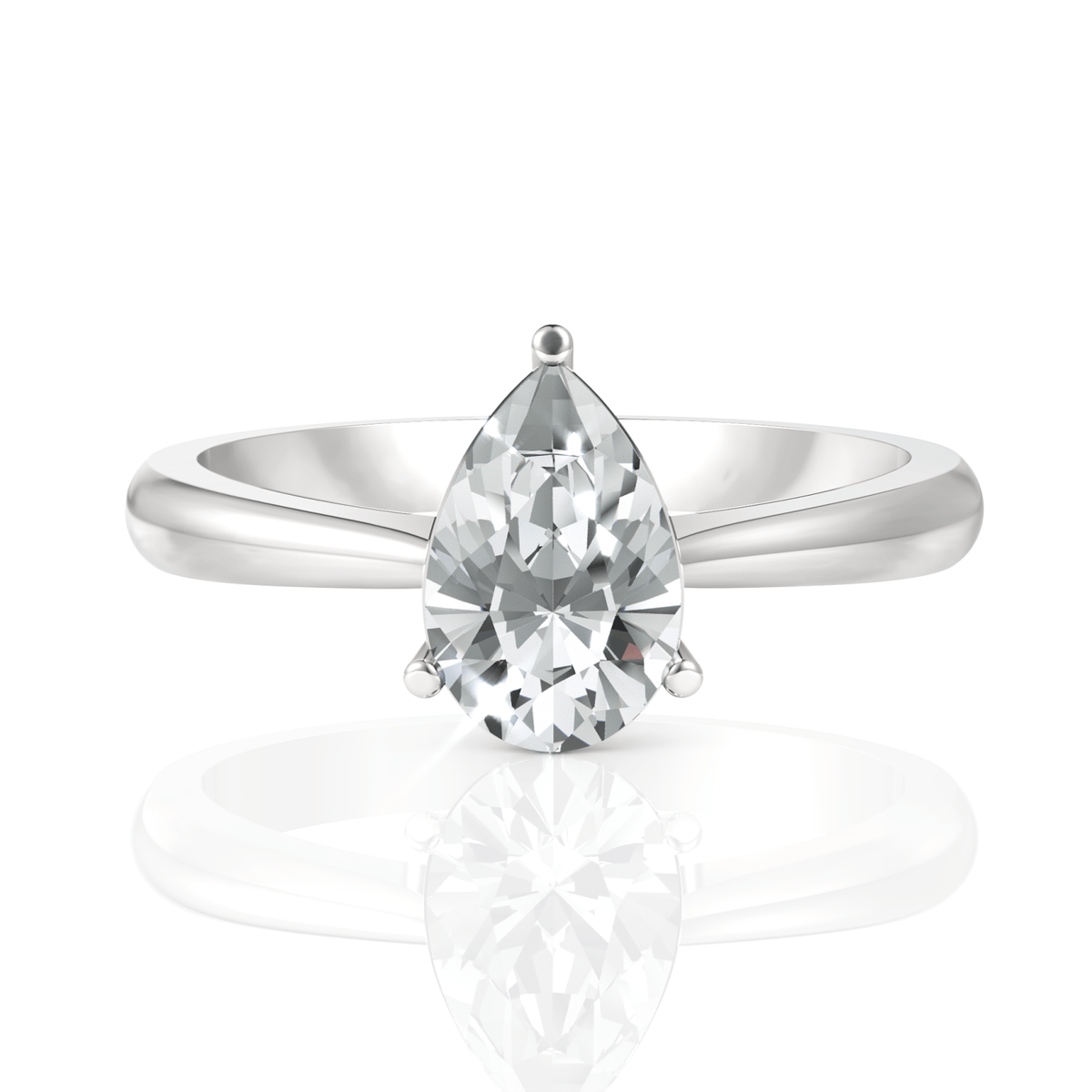 1CT Pear Lab Diamond Classic Solitaire Engagement Ring - Buvea Jewels