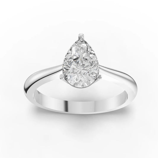 1CT Pear Lab Diamond Classic Solitaire Engagement Ring - Buvea Jewels