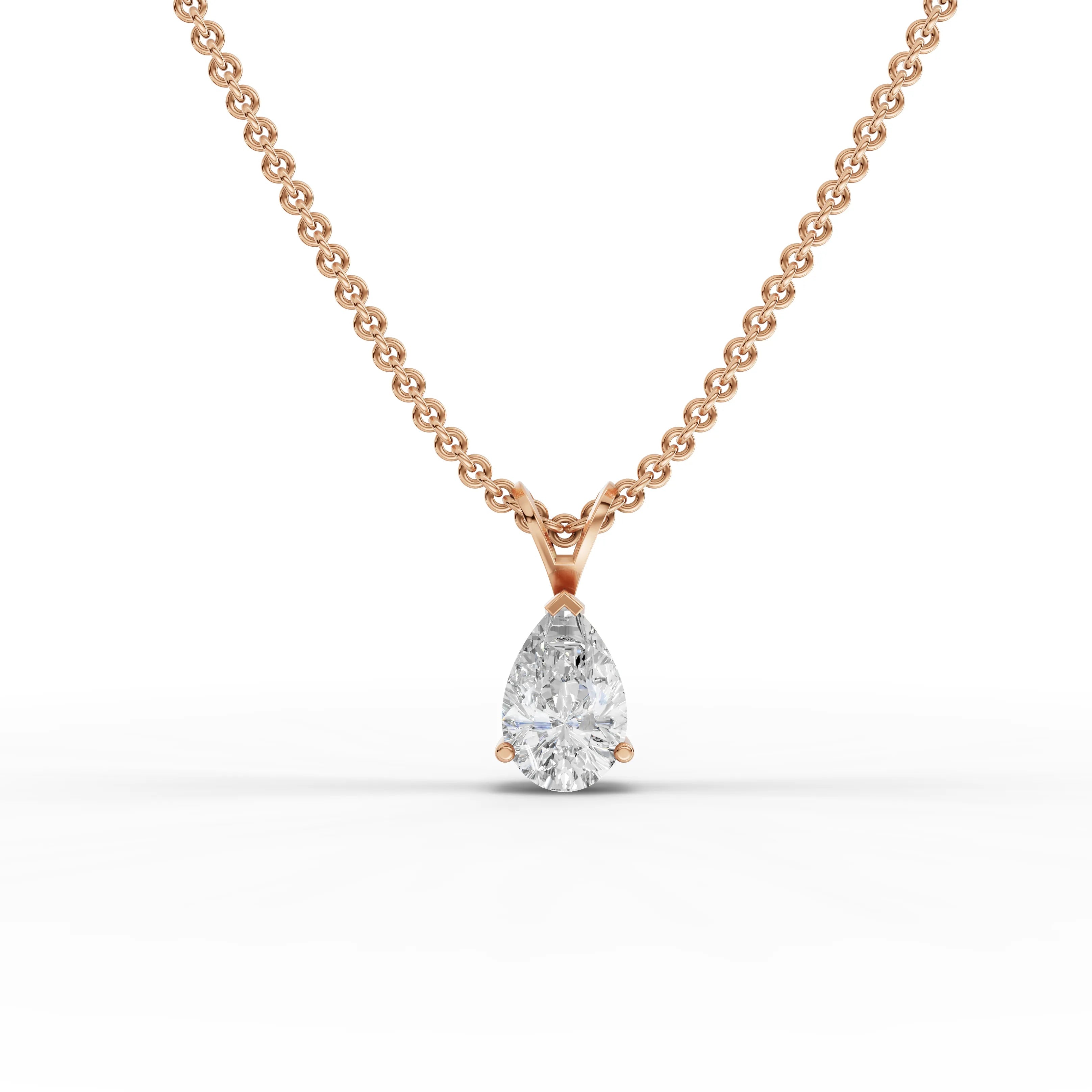 1CT Pear Lab Diamond Solitaire Pendant - Buvea Jewels