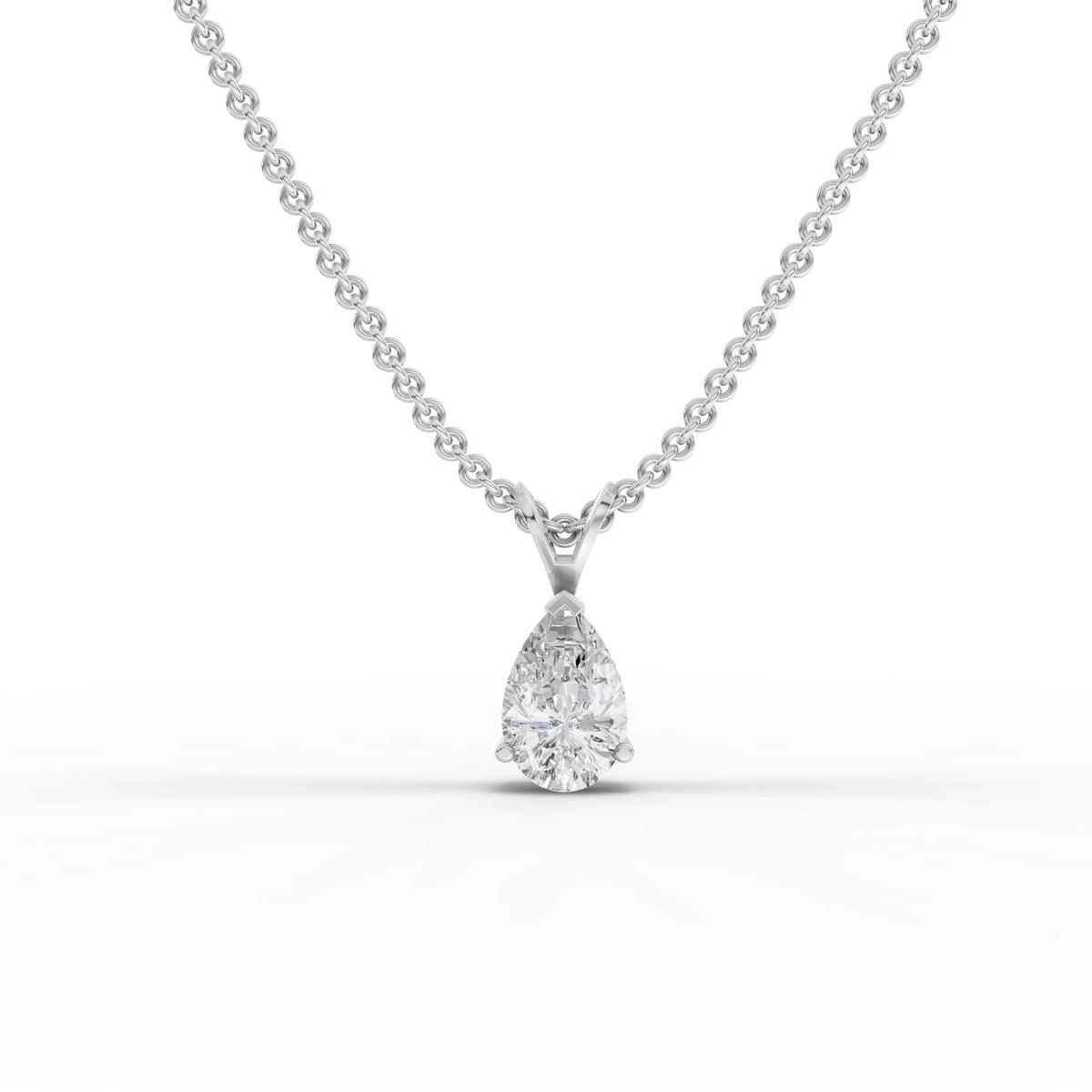 1CT Pear Lab Diamond Solitaire Pendant - Buvea Jewels