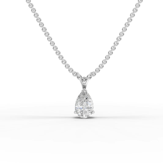 1CT Pear Lab Diamond Solitaire Pendant - Buvea Jewels