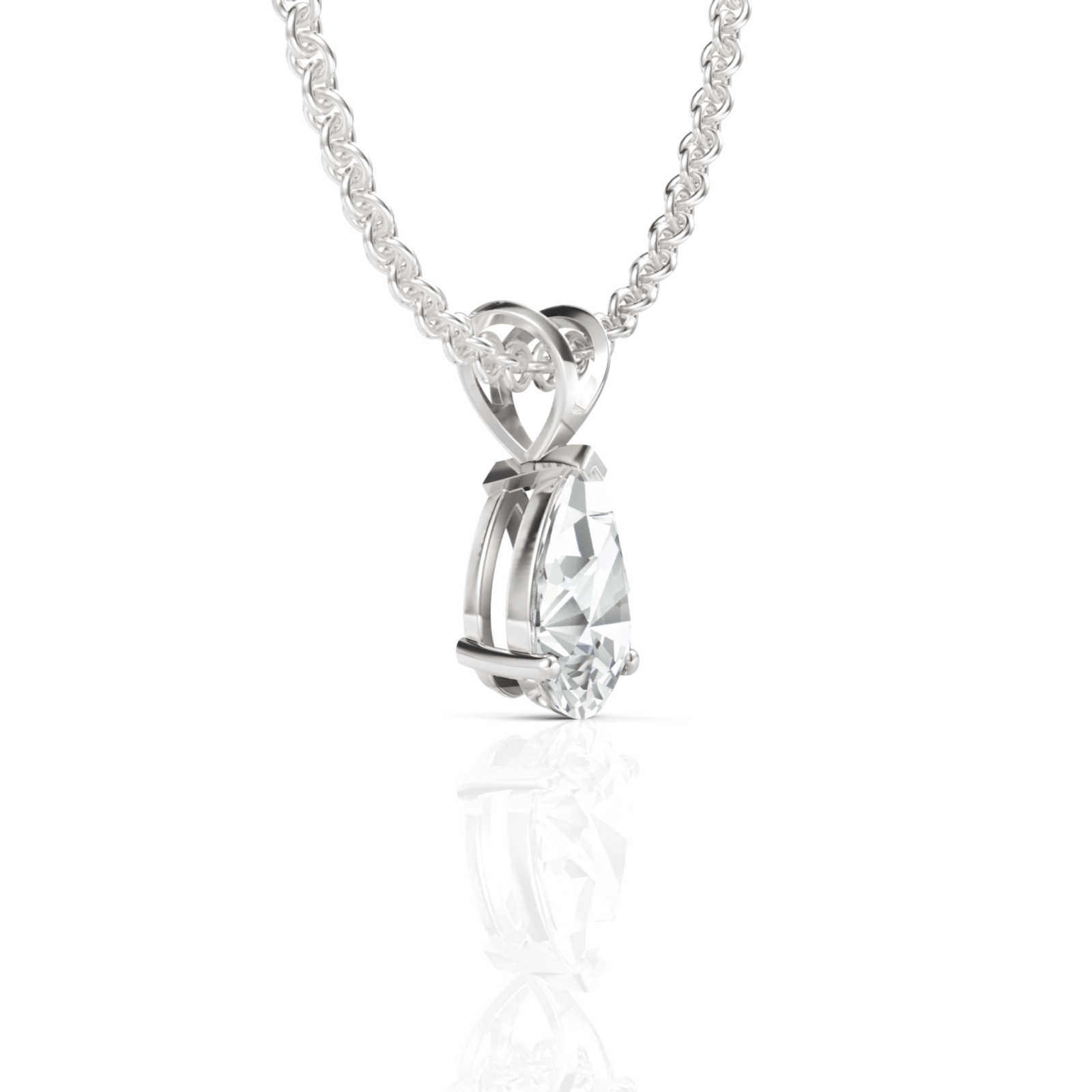 1CT Pear Lab Diamond Solitaire Pendant - Buvea Jewels