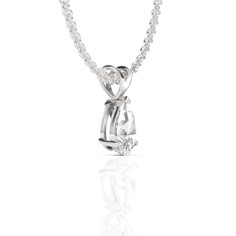 1CT Pear Lab Diamond Solitaire Pendant - Buvea Jewels