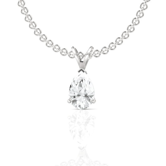 1CT Pear Lab Diamond Solitaire Pendant - Buvea Jewels