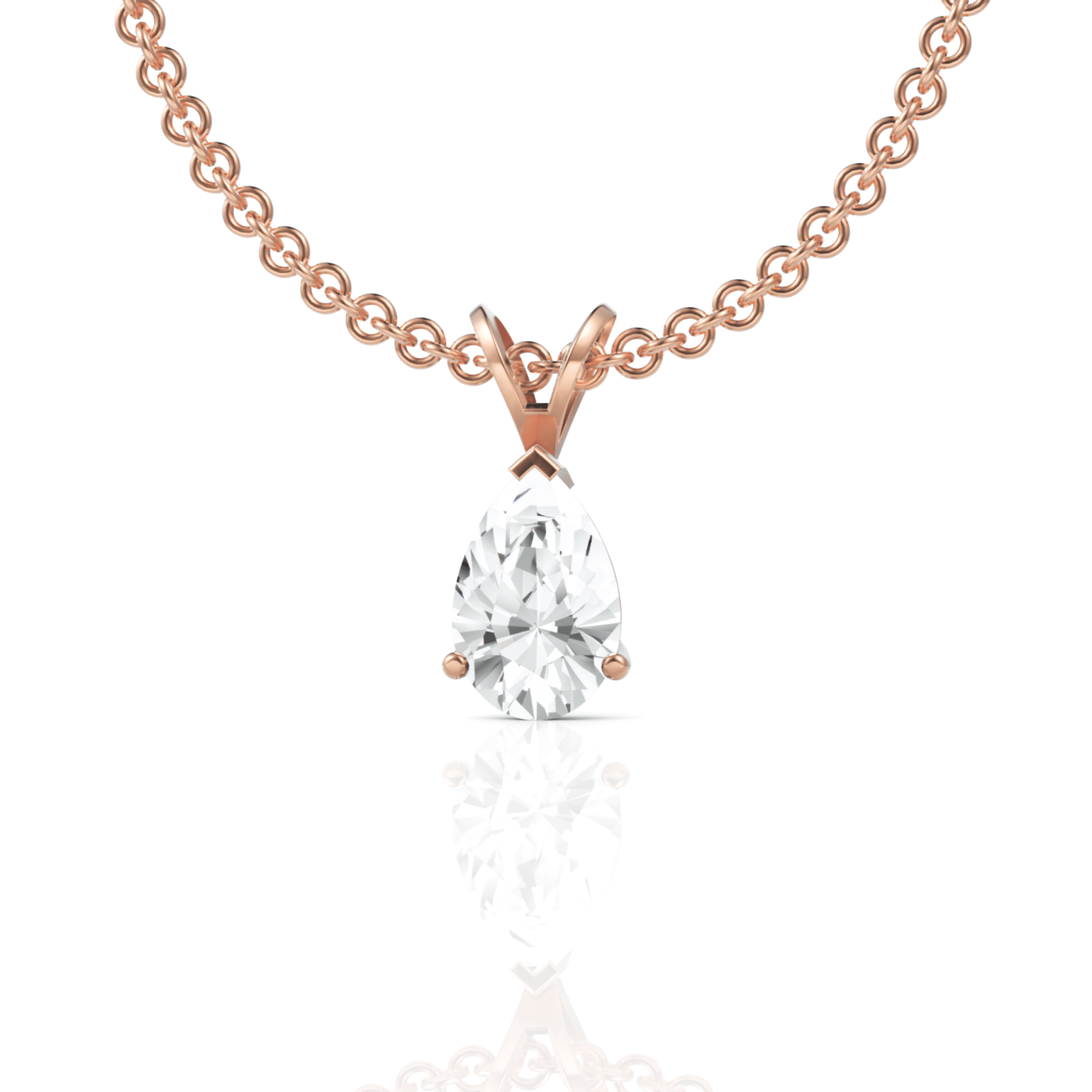 1CT Pear Lab Diamond Solitaire Pendant - Buvea Jewels