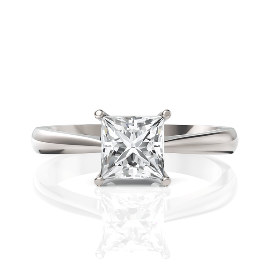 1CT Princess Lab Diamond Classic Solitaire Engagement Ring - Buvea Jewels