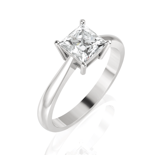 1CT Princess Lab Diamond Classic Solitaire Engagement Ring - Buvea Jewels