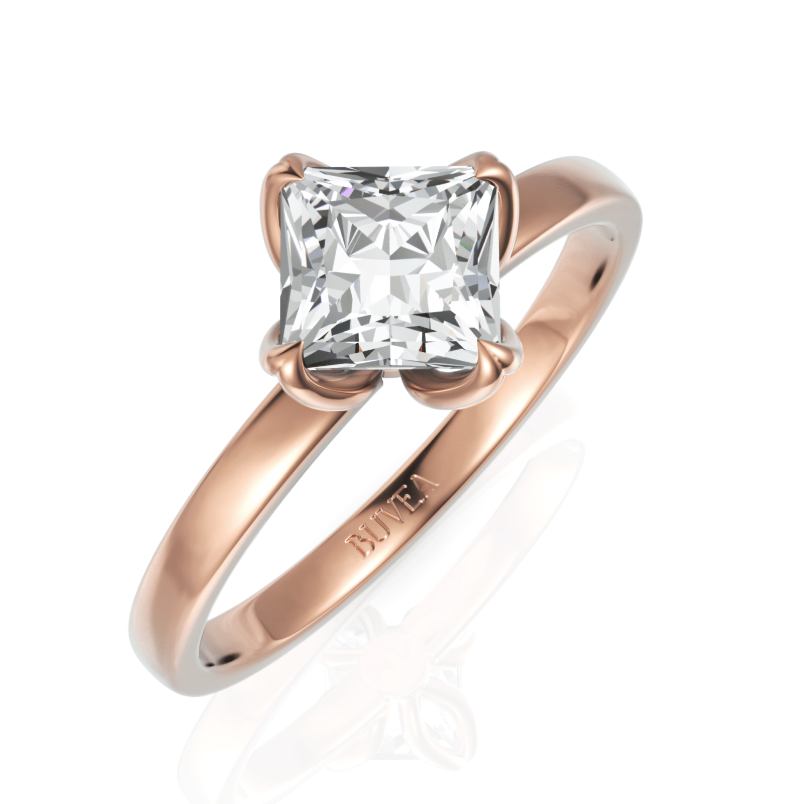 1CT Princess Lab Diamond Premium Classic Solitaire Ring - Buvea Jewels