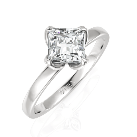 1CT Princess Lab Diamond Premium Classic Solitaire Ring - Buvea Jewels