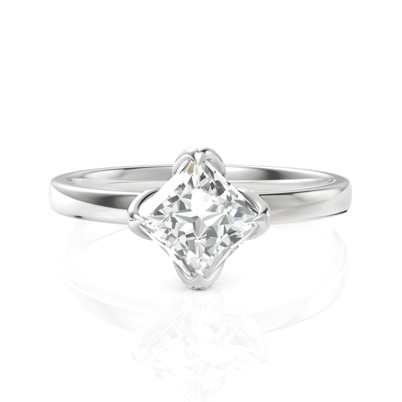 1CT Princess Lab Diamond Premium Classic Solitaire Ring - Buvea Jewels