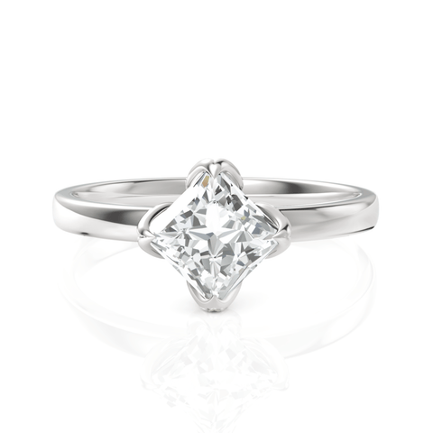 1CT Princess Lab Diamond Premium Classic Solitaire Ring - Buvea Jewels