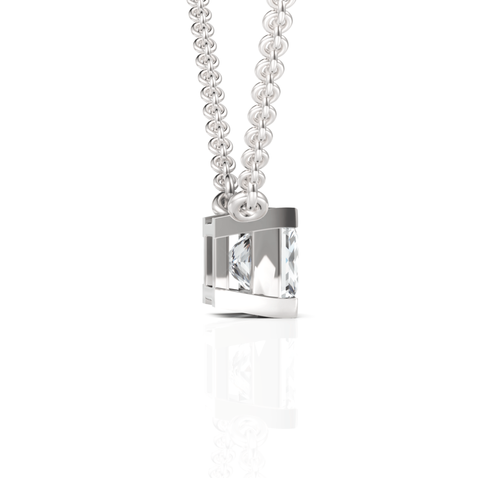 1CT Princess Lab Diamond Solitaire Pendant - Buvea Jewels