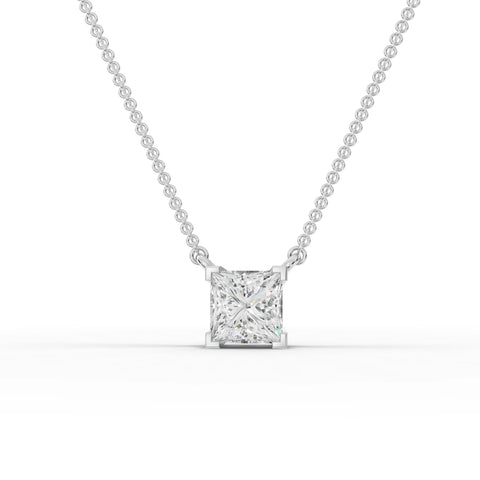 1CT Princess Lab Diamond Solitaire Pendant - Buvea Jewels