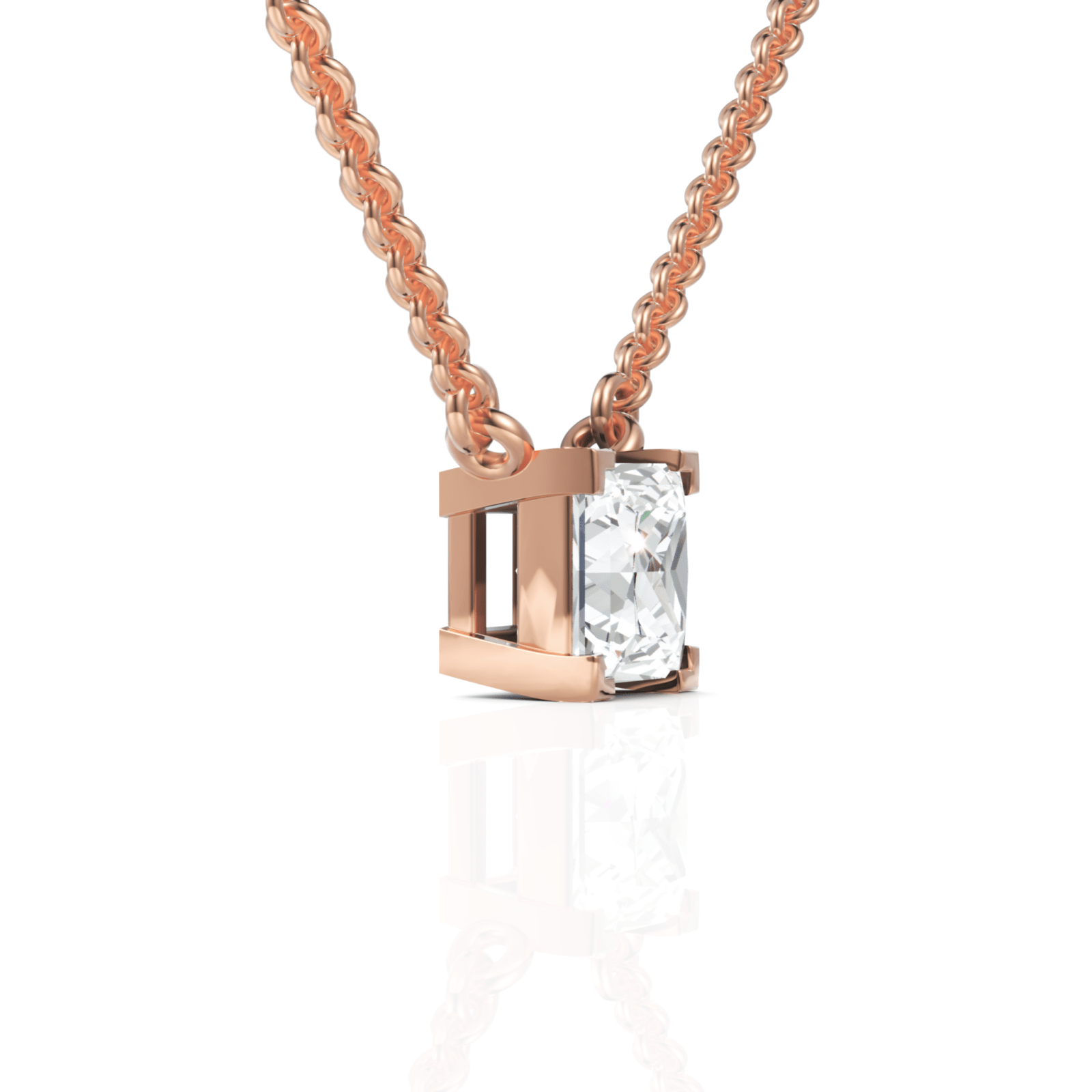 1CT Princess Lab Diamond Solitaire Pendant - Buvea Jewels