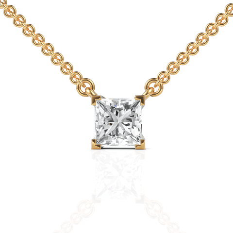 1CT Princess Lab Diamond Solitaire Pendant - Buvea Jewels