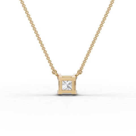 1CT Princess Lab Diamond Solitaire Pendant - Buvea Jewels