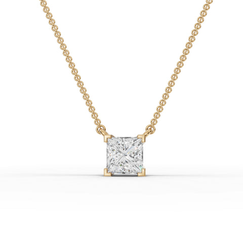 1CT Princess Lab Diamond Solitaire Pendant - Buvea Jewels