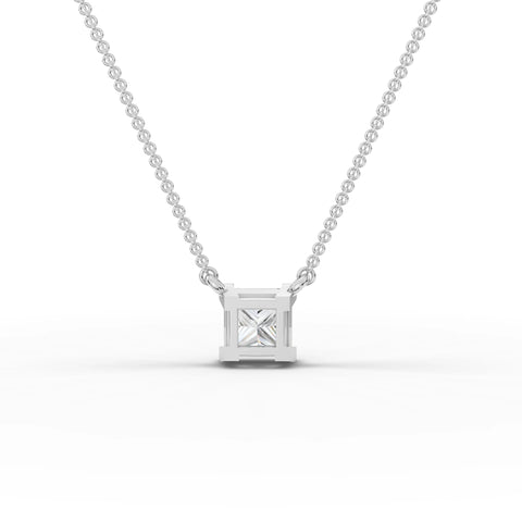 1CT Princess Lab Diamond Solitaire Pendant - Buvea Jewels