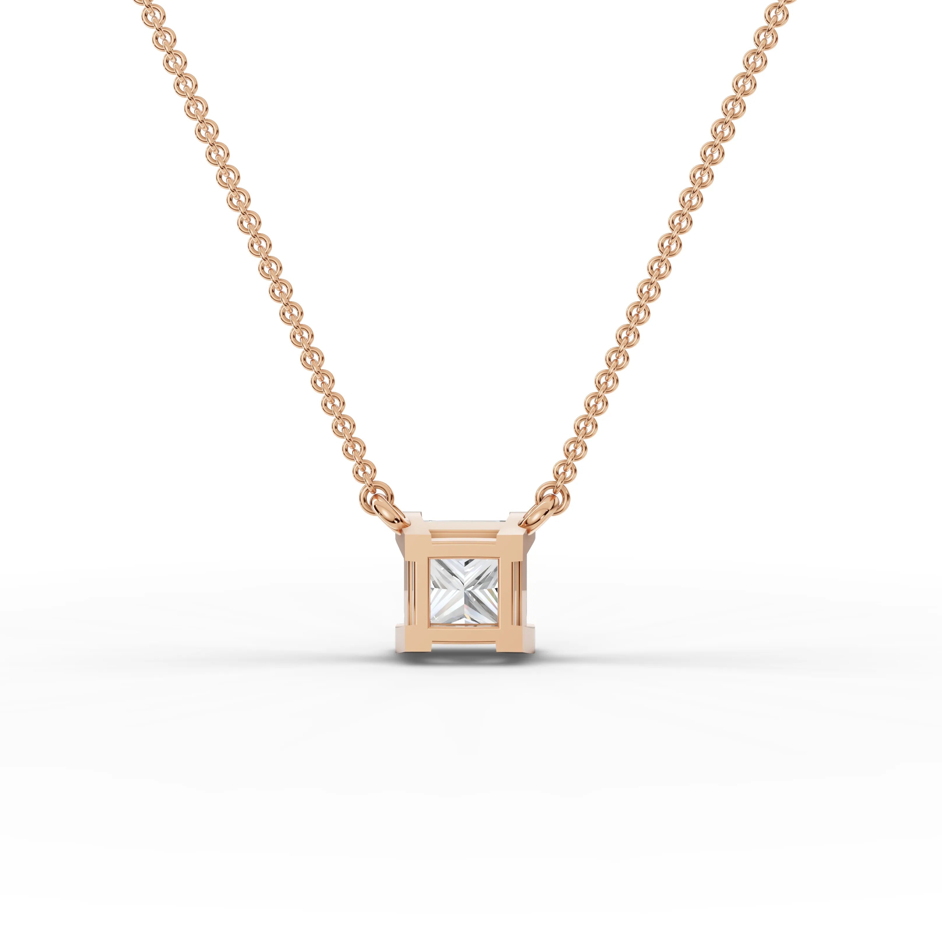 1CT Princess Lab Diamond Solitaire Pendant - Buvea Jewels
