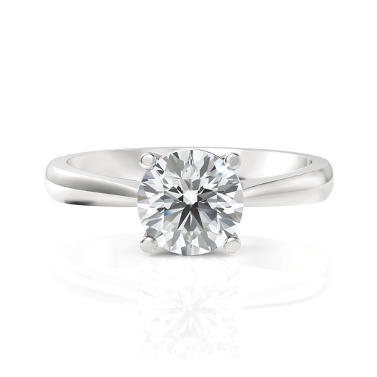 1CT Round Lab Diamond Classic Solitaire Engagement Ring - Buvea Jewels