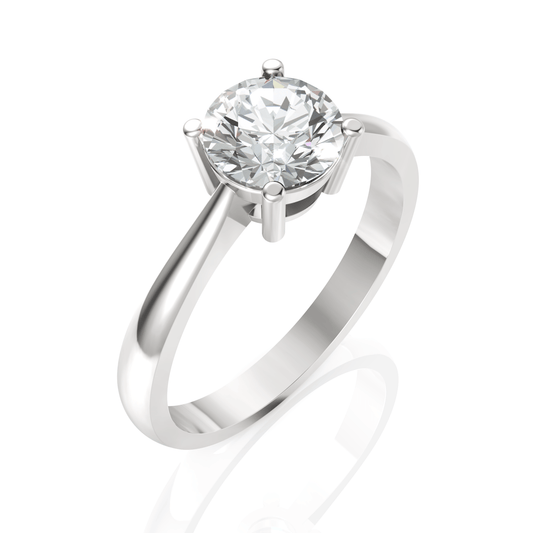 1CT Round Lab Diamond Classic Solitaire Engagement Ring - Buvea Jewels