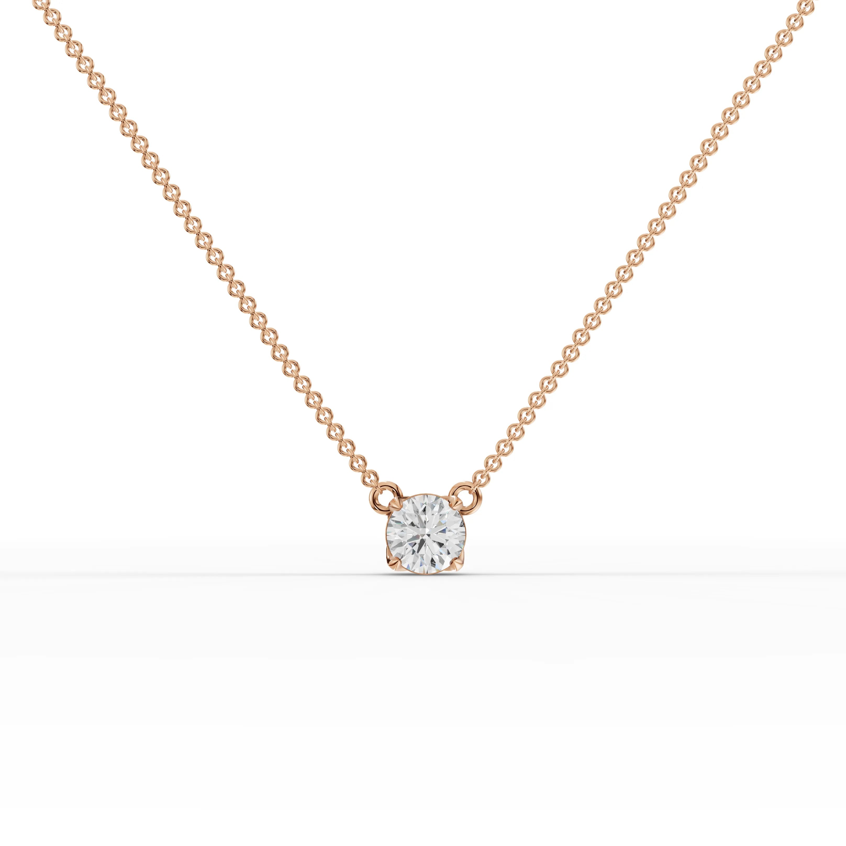 1CT Round Lab Diamond Solitaire Pendant - Buvea Jewels