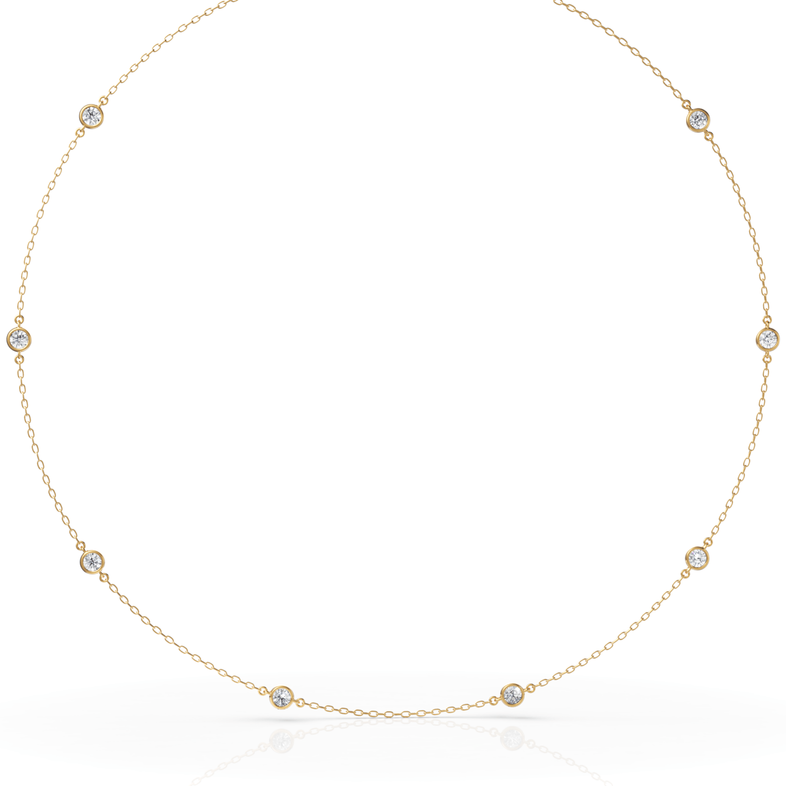 1CT Round Lab Diamond Station Necklace - Buvea Jewels