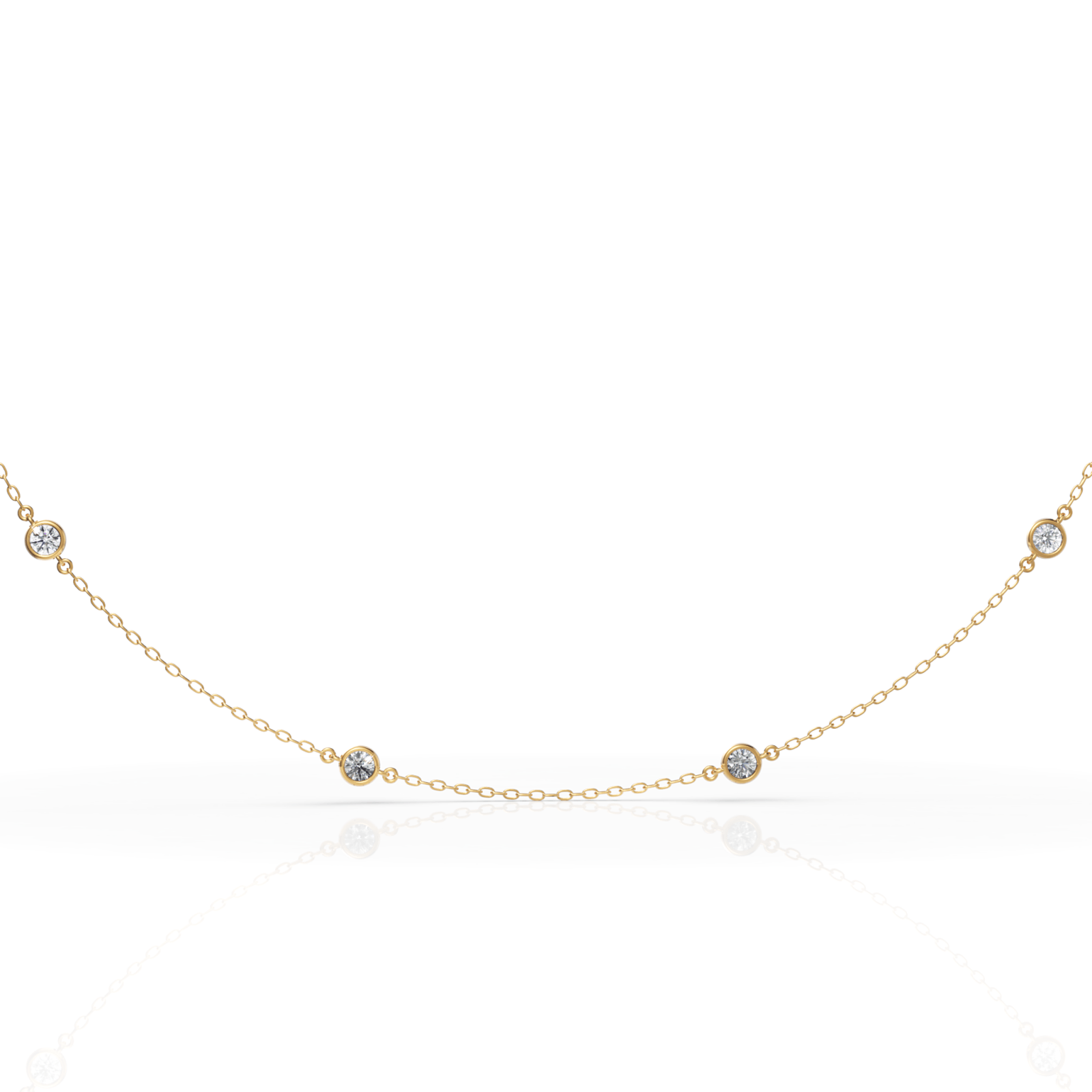 1CT Round Lab Diamond Station Necklace - Buvea Jewels