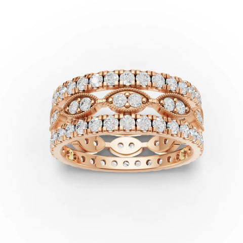 2.02CT Round Lab Diamond Full Eternity Bridal Set Ring - Buvea Jewels
