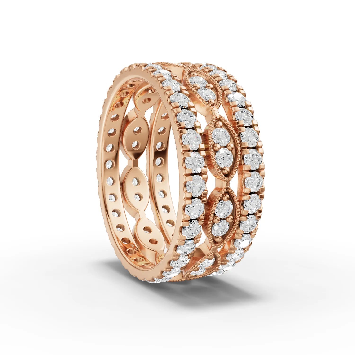 2.02CT Round Lab Diamond Full Eternity Bridal Set Ring - Buvea Jewels