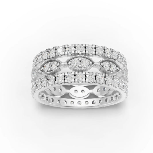 2.02CT Round Lab Diamond Full Eternity Bridal Set Ring - Buvea Jewels