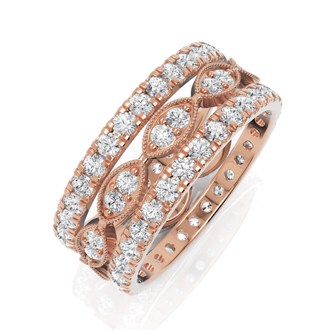 2.02CT Round Lab Diamond Full Eternity Bridal Set Ring - Buvea Jewels