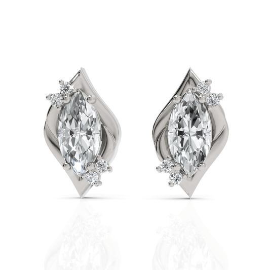 2.12CT Marquise Lab Diamond Stud Earrings - Buvea Jewels