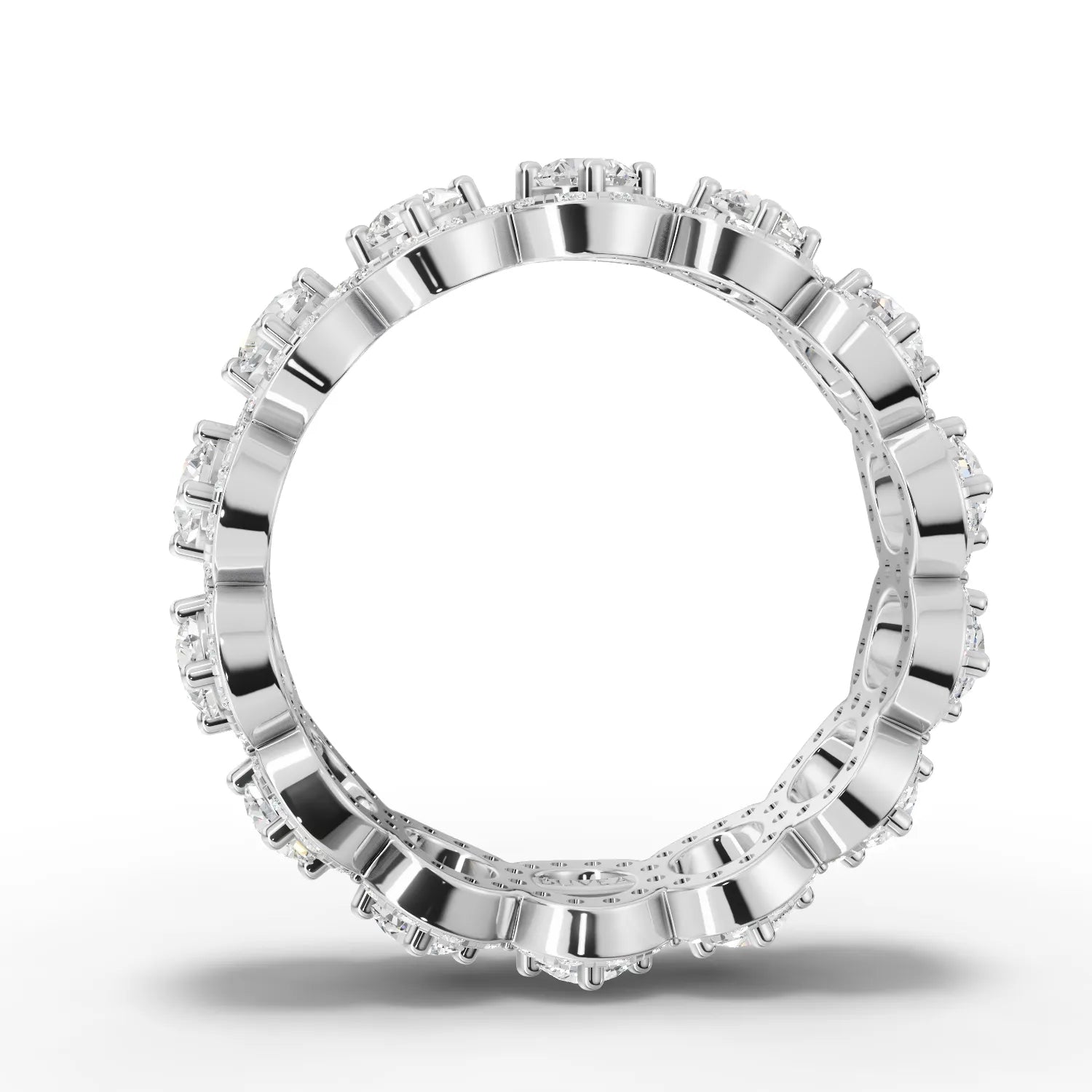 2.12CT Round Lab Diamond Halo Eternity Premium Fashion Ring - Buvea Jewels