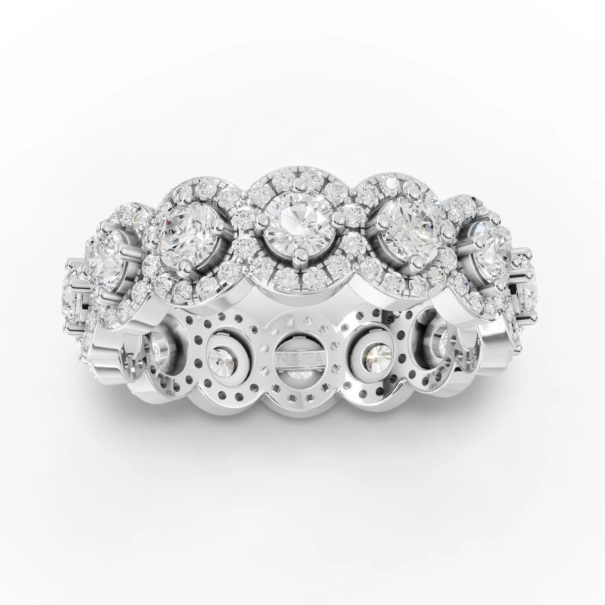 2.12CT Round Lab Diamond Halo Eternity Premium Fashion Ring - Buvea Jewels