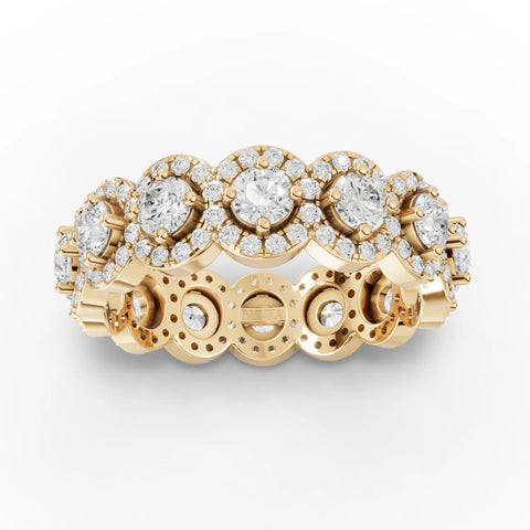 2.12CT Round Lab Diamond Halo Eternity Premium Fashion Ring - Buvea Jewels