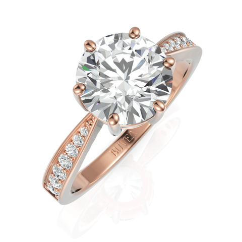 2.17CT Round Lab Diamond Premium Accent Solitaire Engagement Ring - Buvea Jewels