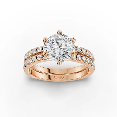 2.1CT Round Lab Diamond Premium Bridal Set Ring - Buvea Jewels
