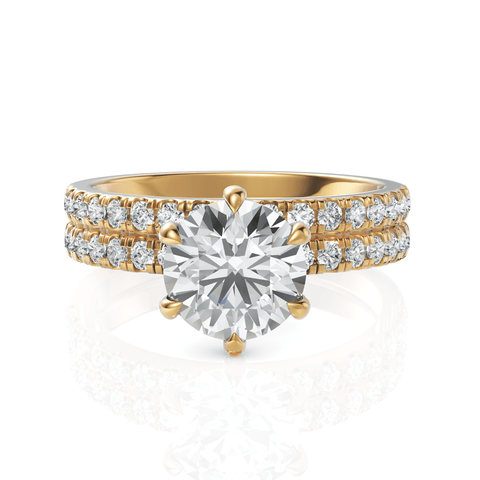 2.1CT Round Lab Diamond Premium Bridal Set Ring - Buvea Jewels