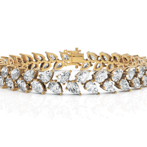 22.04CT Pear Lab Diamond Tennis Bracelet - Buvea Jewels