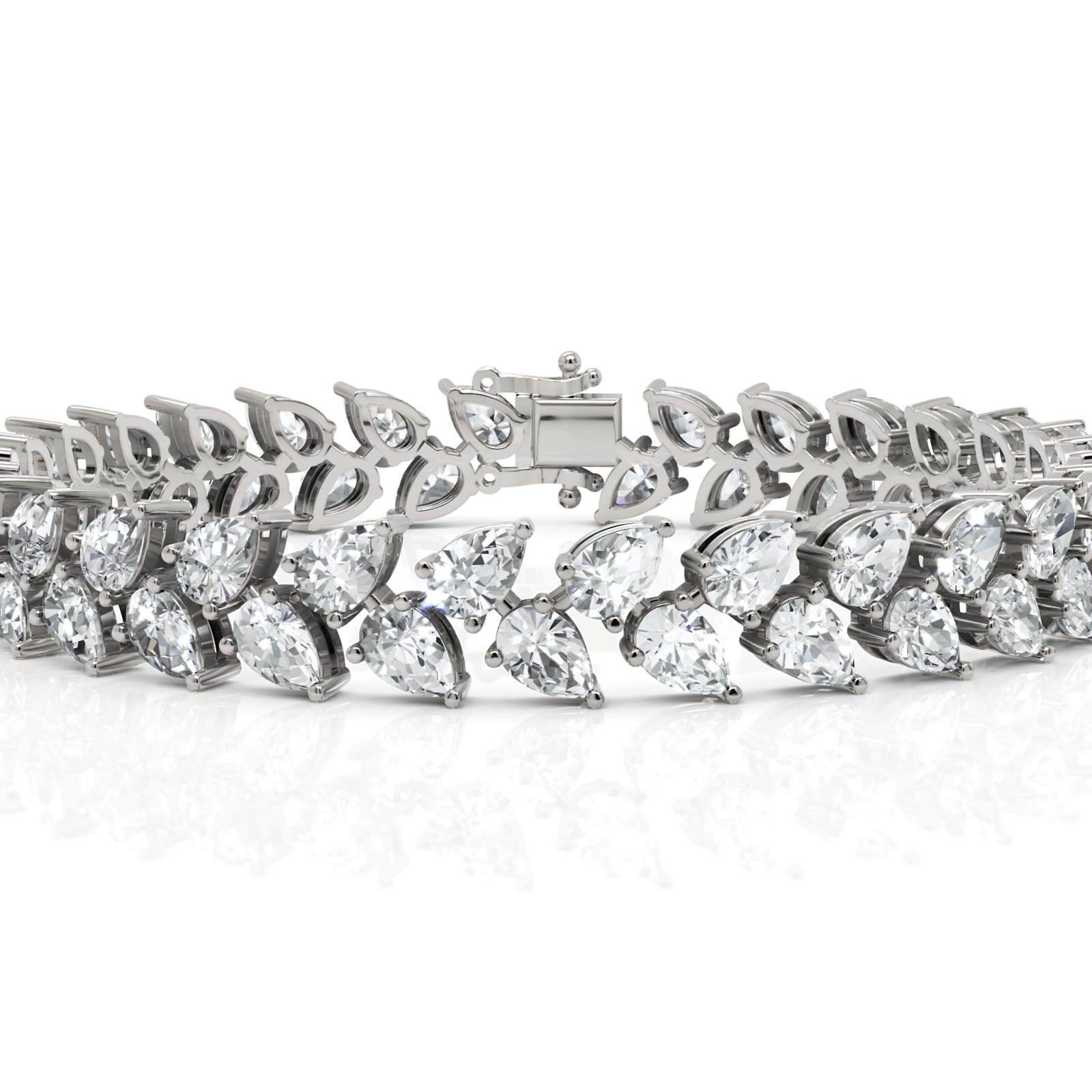 22.04CT Pear Lab Diamond Tennis Bracelet - Buvea Jewels