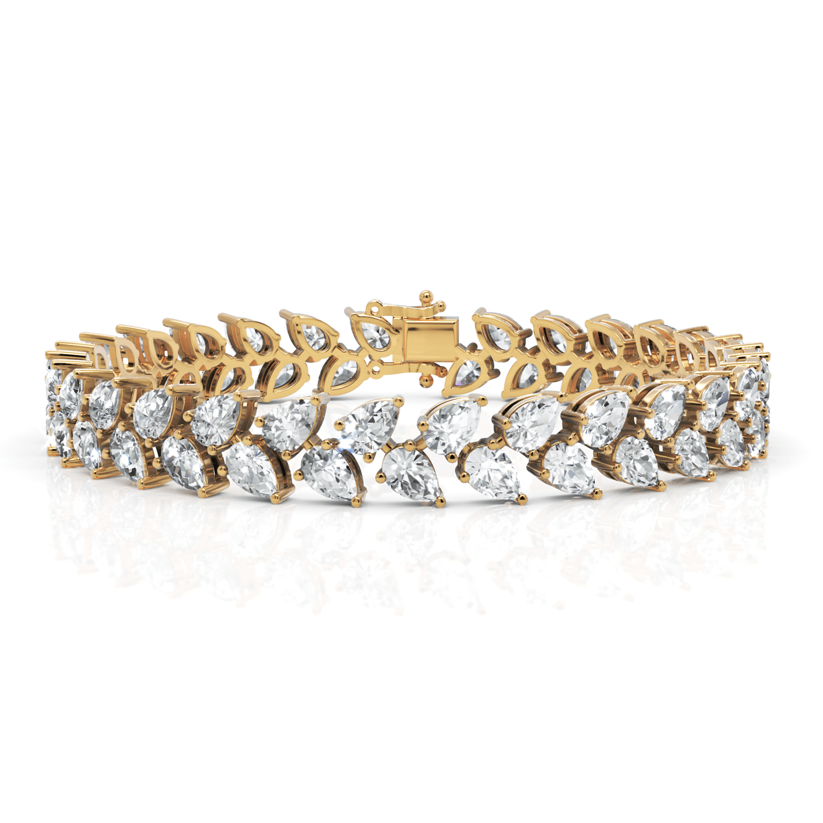 22.04CT Pear Lab Diamond Tennis Bracelet - Buvea Jewels