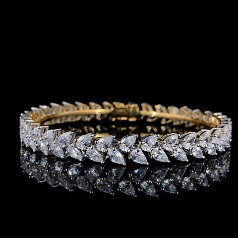 22.04CT Pear Lab Diamond Tennis Bracelet - Buvea Jewels