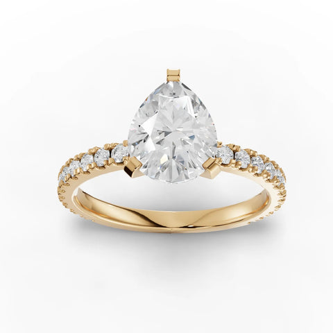 2.23CT Pear Lab Diamond Accent Engagement Ring - Buvea Jewels