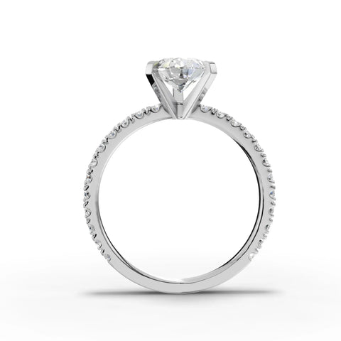 2.23CT Pear Lab Diamond Accent Engagement Ring - Buvea Jewels