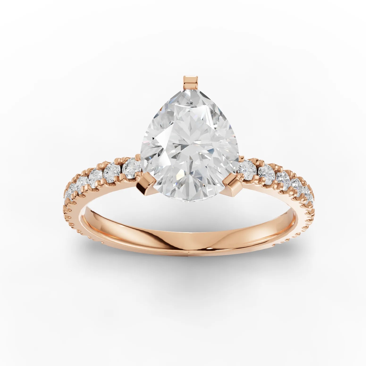 2.23CT Pear Lab Diamond Accent Engagement Ring - Buvea Jewels