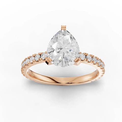 2.23CT Pear Lab Diamond Accent Engagement Ring - Buvea Jewels