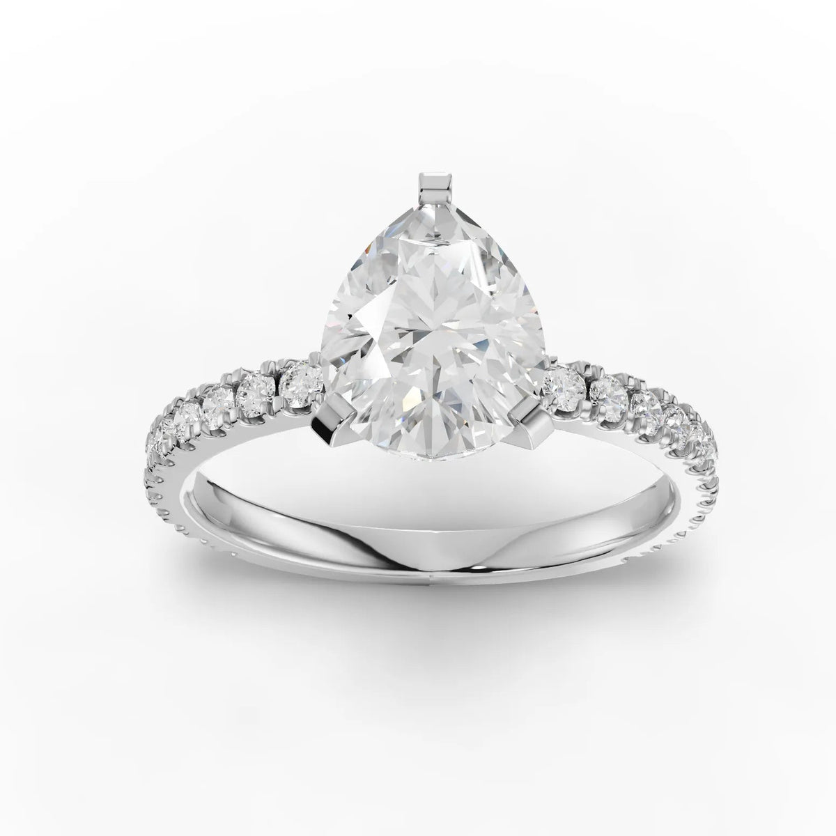 2.23CT Pear Lab Diamond Accent Engagement Ring - Buvea Jewels