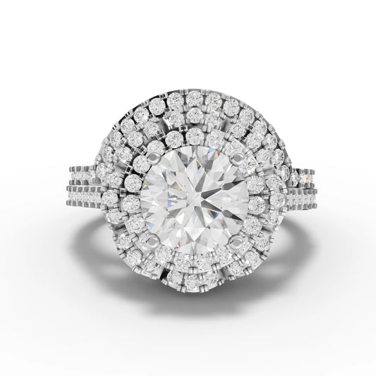 2.25CT Round Lab Diamond Premium Triple Halo Engagement Ring - Buvea Jewels